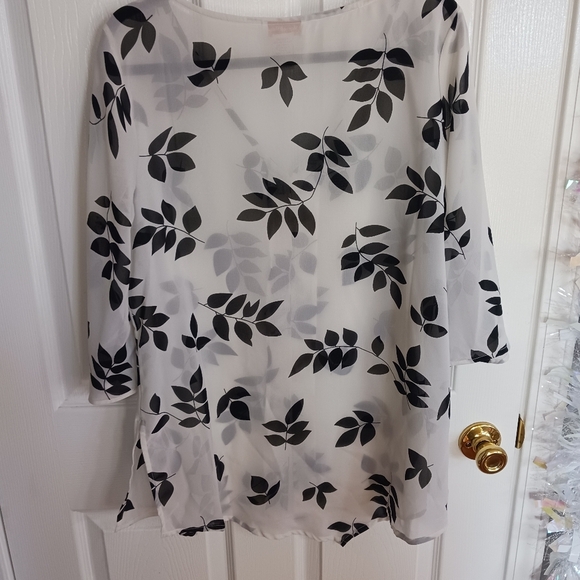 Women's Monroe & Main Sheer White/Black Pants Set Size L lightweight boho cruise - Picture 6 of 12